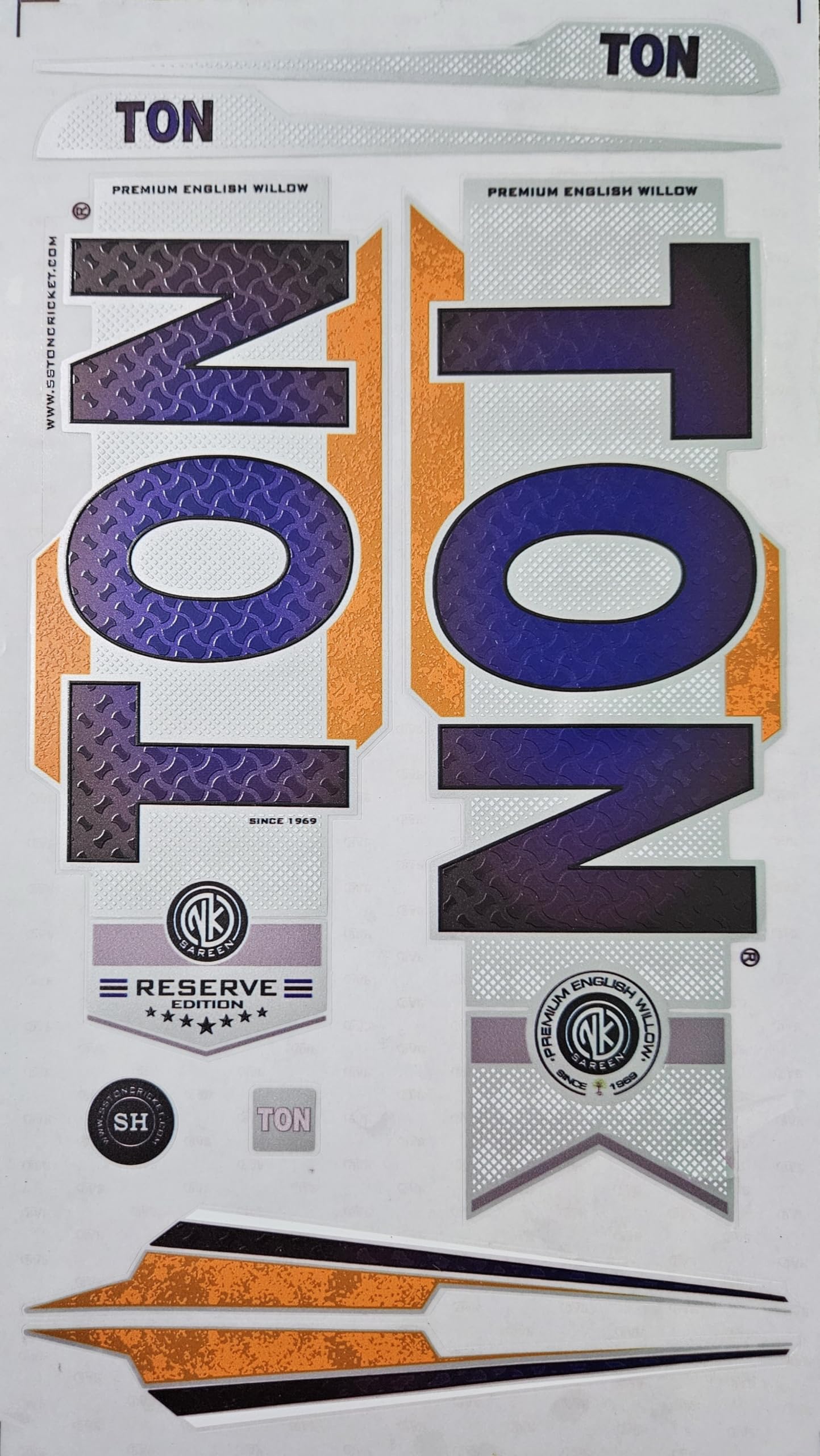 AYN Cricket Bat Sticker 4D Digital Embossed English Willow Fiber Tape Sports Accessories Protection, RSVR Purple