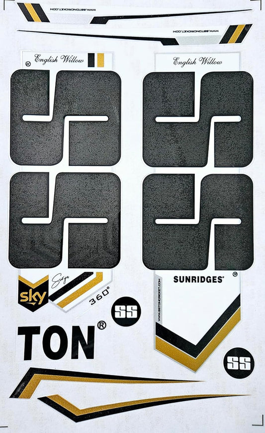 AYN Cricket Bat Sticker 4D Digital Embossed English Willow Fiber Tape Sports Accessories Protection, SKY Black