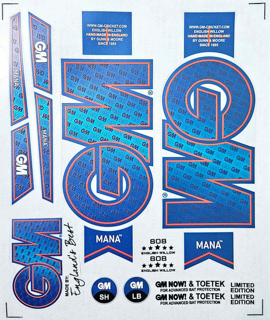 AYN Bat Sticker 4D Digital Embossed English Willow Fiber Tape Sports Accessories Protection, MNA Blue
